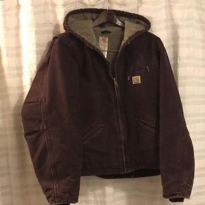 Carhartt Sherpa Lined Jacket in Deep Wine XL